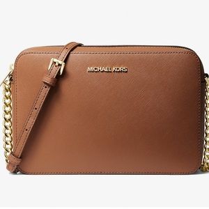 Jet Set Large Saffiano Leather Crossbody Bag